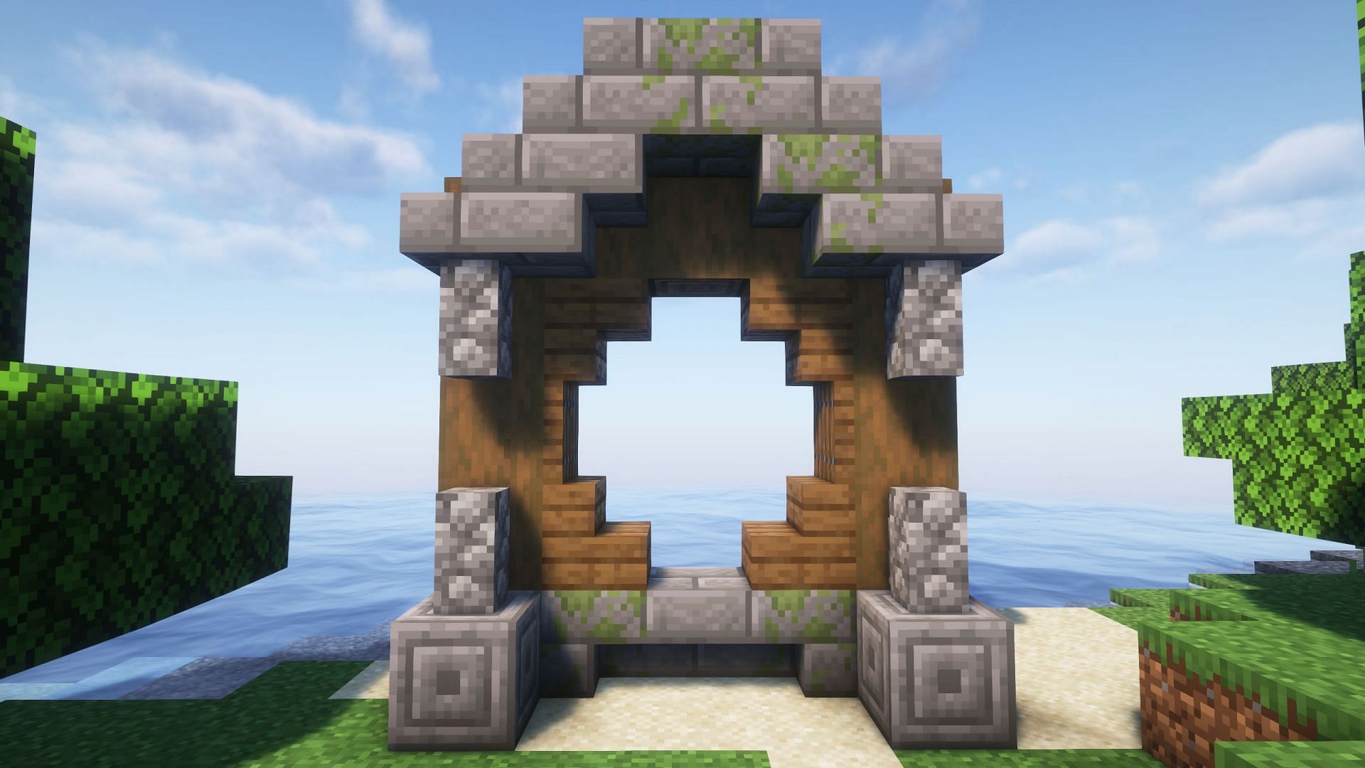 Large medieval base circular window (Image via Sportskeeda Gaming || Mojang Studios)