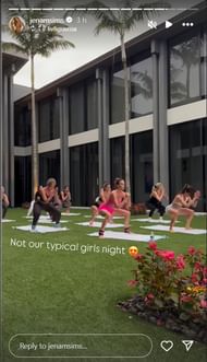 Jenna Sims and her 'not our typical girls night' (Credit: Jenna Sims' Instagram story @jenamsims)