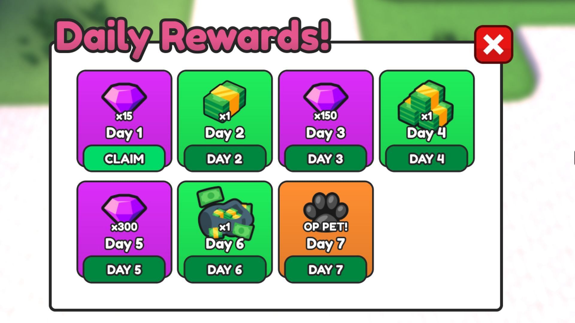 Get daily rewards in Block Craft Tycoon (Image via Roblox)