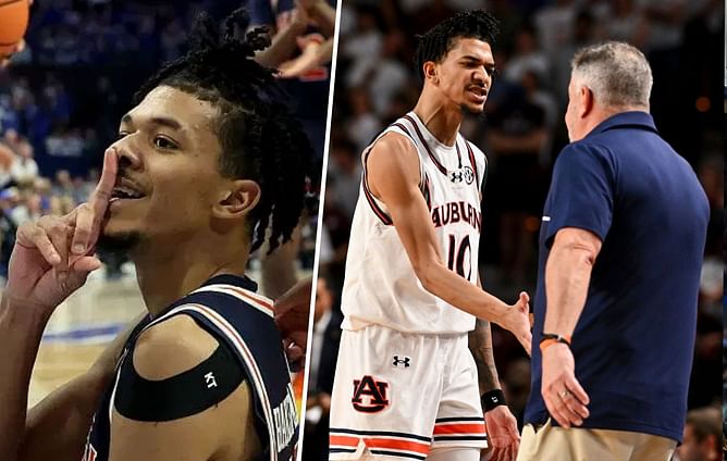 "Damn near 30 acting like a kid": College hoops fans call out Chad Baker-Mazara as Auburn star gets ejected after Flagrant 2 vs Alabama