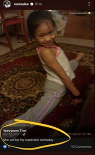 Suni Lee's story - Source: via @sunisalee on Instagram