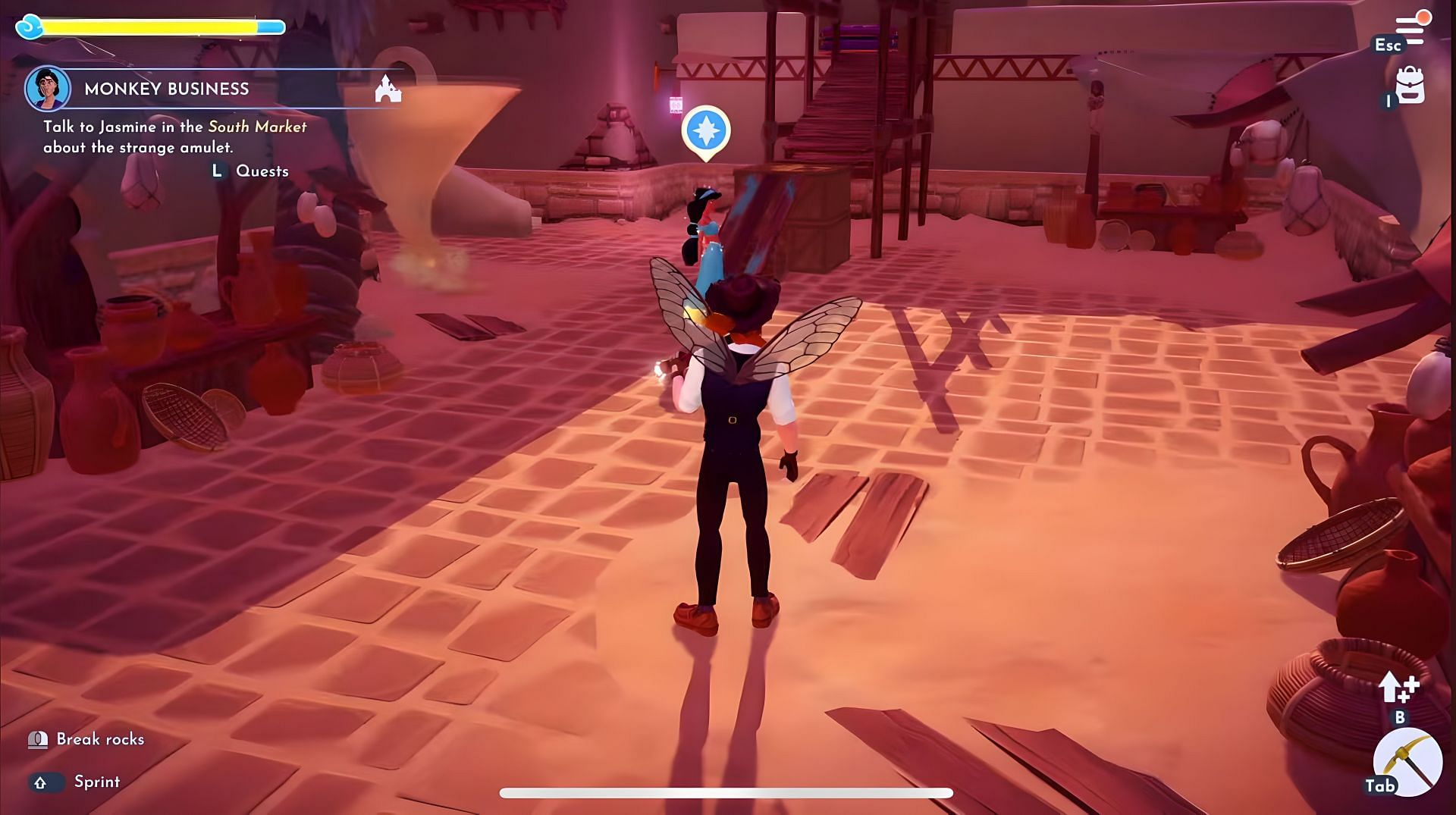 Talk to Jasmine to proceed further with the quest (Image via Gameloft || YouTube/Quick Tips).