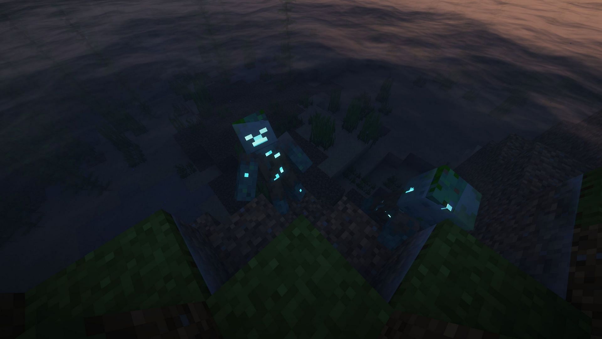 Protect the base from Drowned zombies (Image via Sportskeeda Gaming/Mojang Studios)