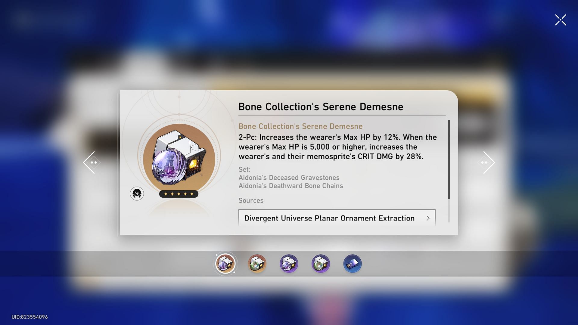 The Bone Collection&rsquo;s Serene Demesne set (Image via Sportskeeda Gaming || HoYoverse)