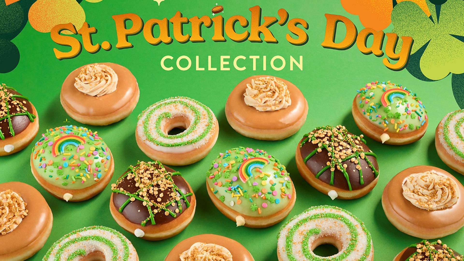 Krispy Kreme&rsquo;s St. Patrick&rsquo;s doughnut collection (Image via Krispy Kreme)