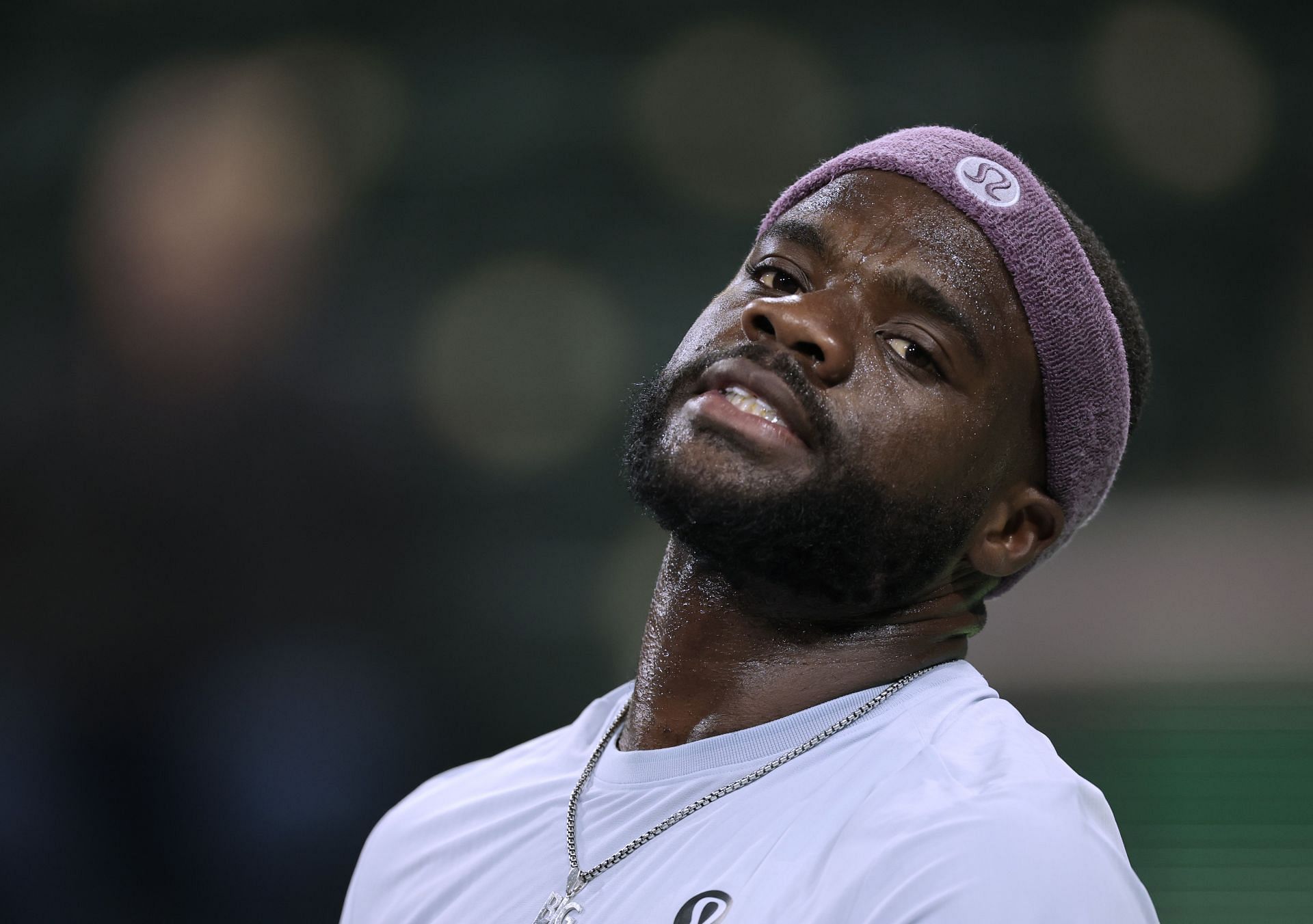 Tiafoe reacts after a point in the BNP Paribas Open - Source: Getty