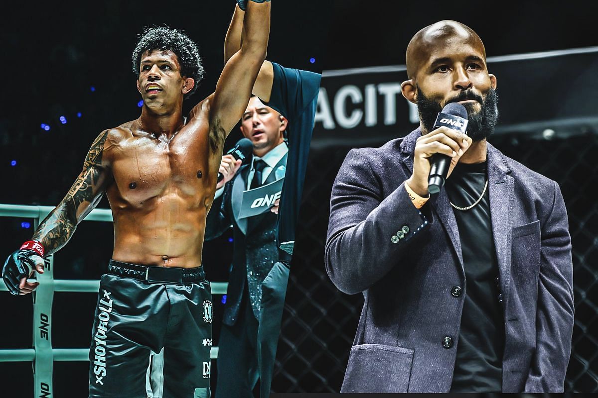 Adriano Moraes (left), Demetrius Johnson (right)