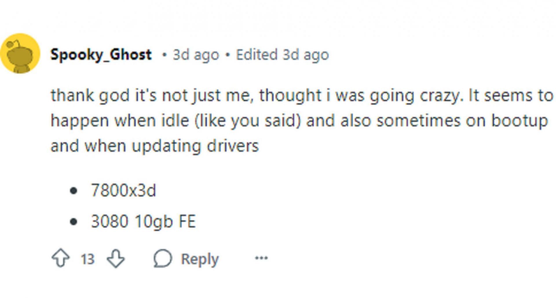 Reddit user shares their experience (Image via Spooky_Ghost on Reddit)