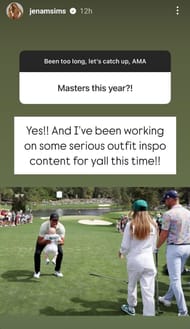 Still from Brooks Koepka's wife Jena Sims' Instagram story/@jenamsims