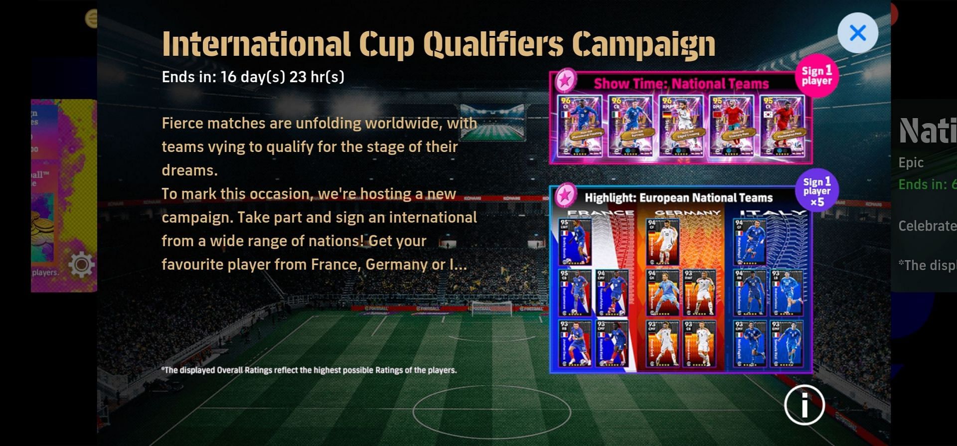 eFootball International Cup Qualifiers Campaign overview (Image via Konami)