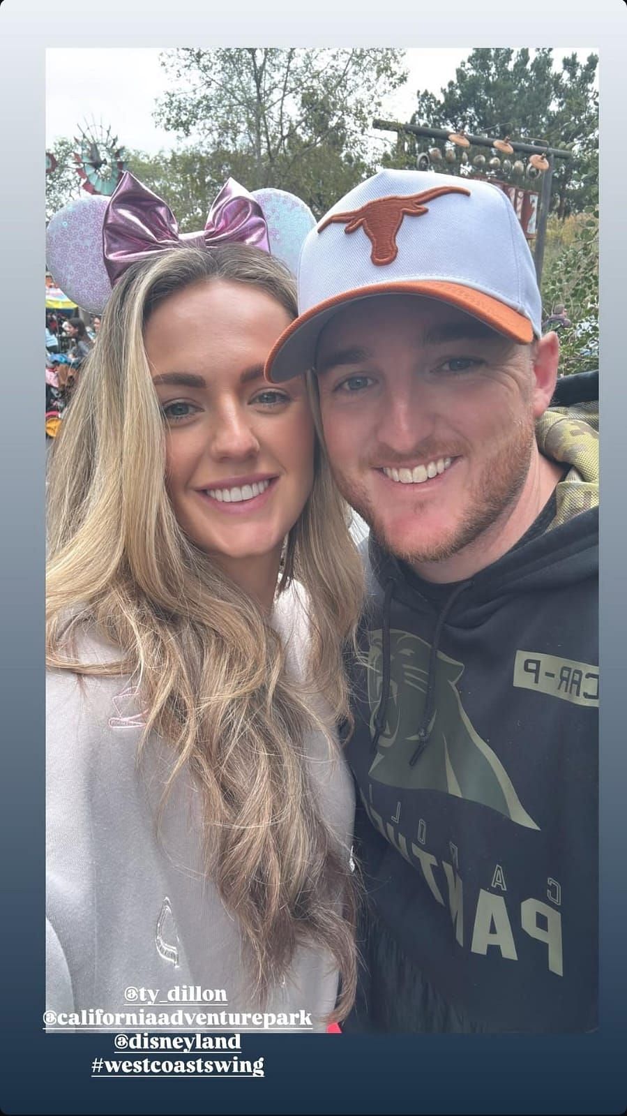 Ty Dillon and his wife went to Disneyland and California Adventure Park (Source: @haleykdillon via Instagram)