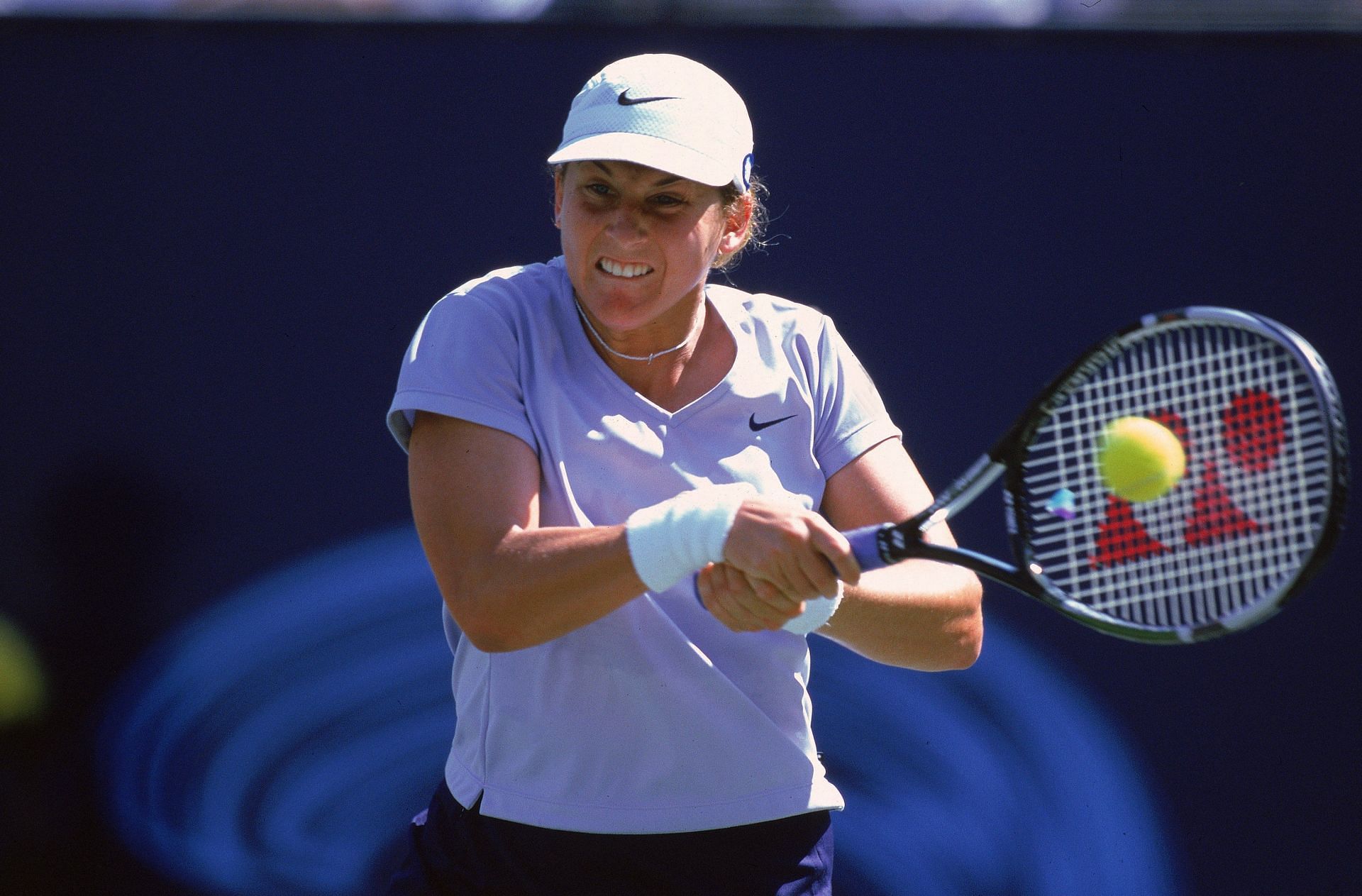 Monica Seles at Indian Wells 2000. (Photo: Getty)