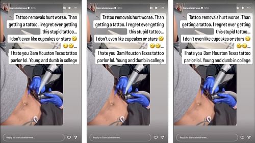 Belair had one of her tattoos removed today. [Image credit: Screengrab of Bianca Belair's Instagram story]