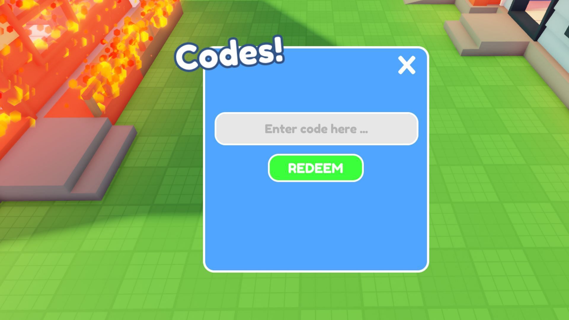 Redeem codes in Firefighter Simulator (Image via Roblox)