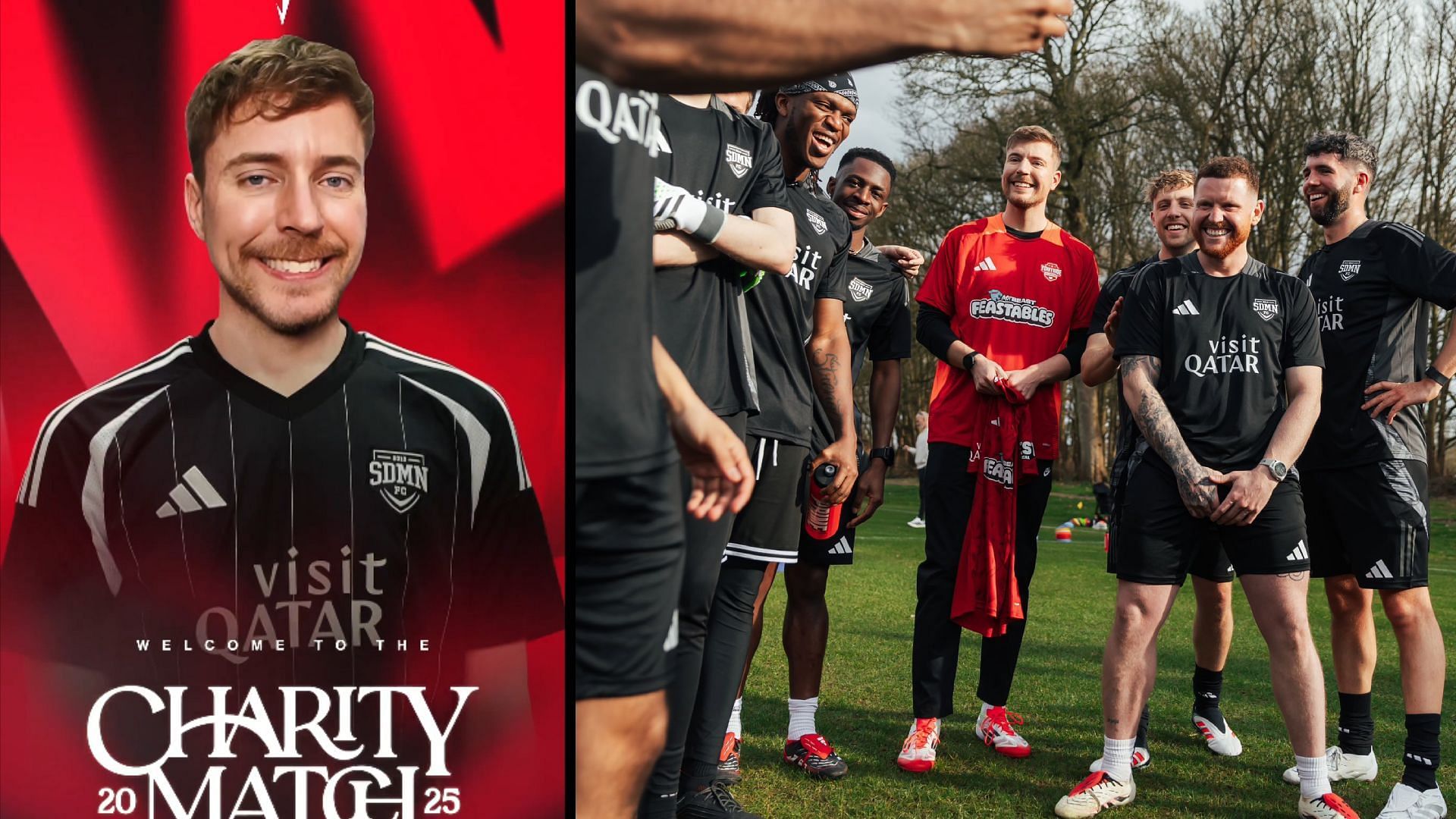 MrBeast is the mystery Sidemen Charity Match player and fans are divided (Image via Sidemen/X)