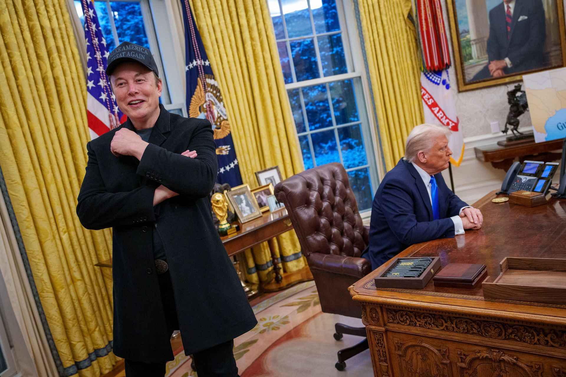 Elon Musk Joins President Trump For Signing Executive Orders In The Oval Office - Source: Getty