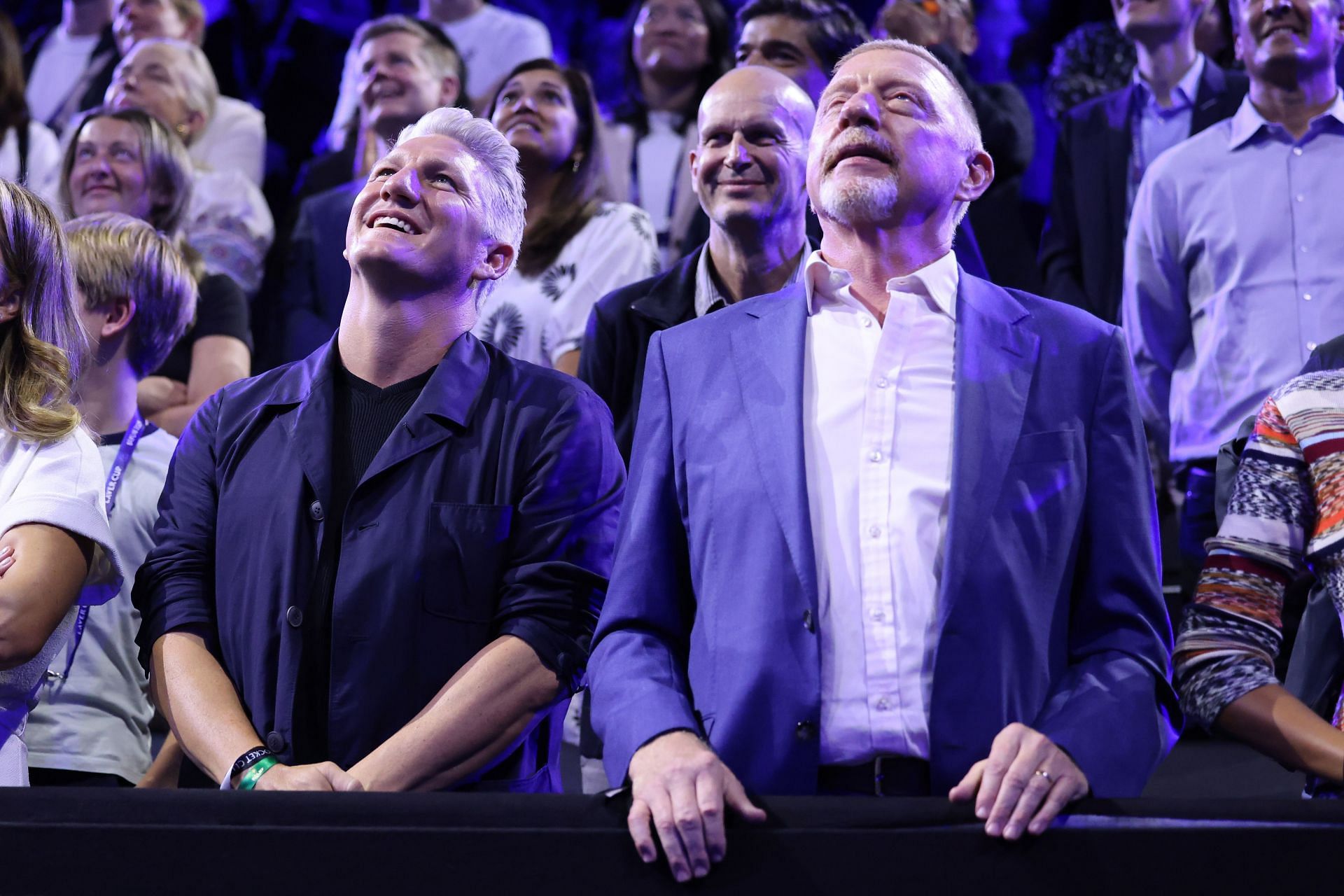 Bastian Schweinsteiger (L) and Boris Becker at the Laver Cup 2024 - Source: Getty