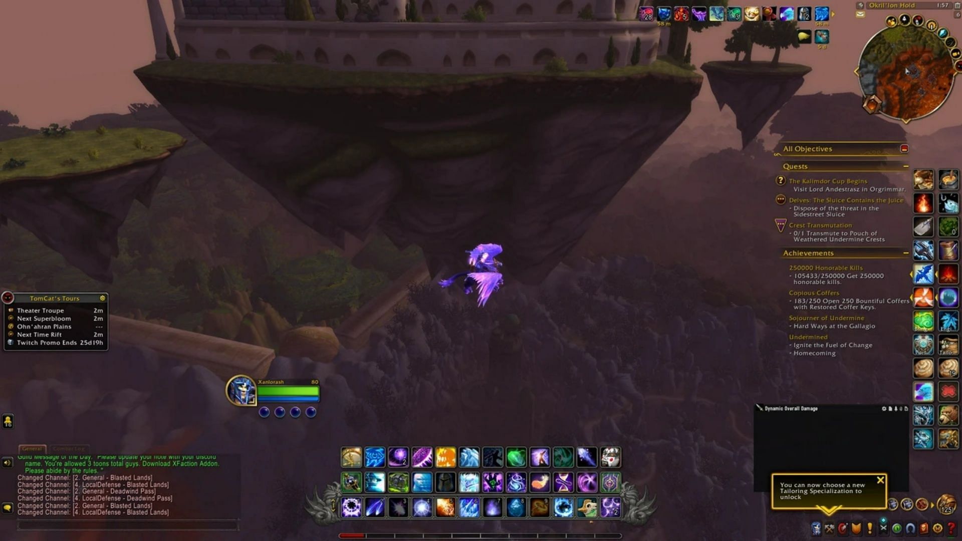 Courtesy of Xanlorash, there&#039;s a view of Dalaran above Deadwind Pass in the modern times (Image via Blizzard Entertainment)