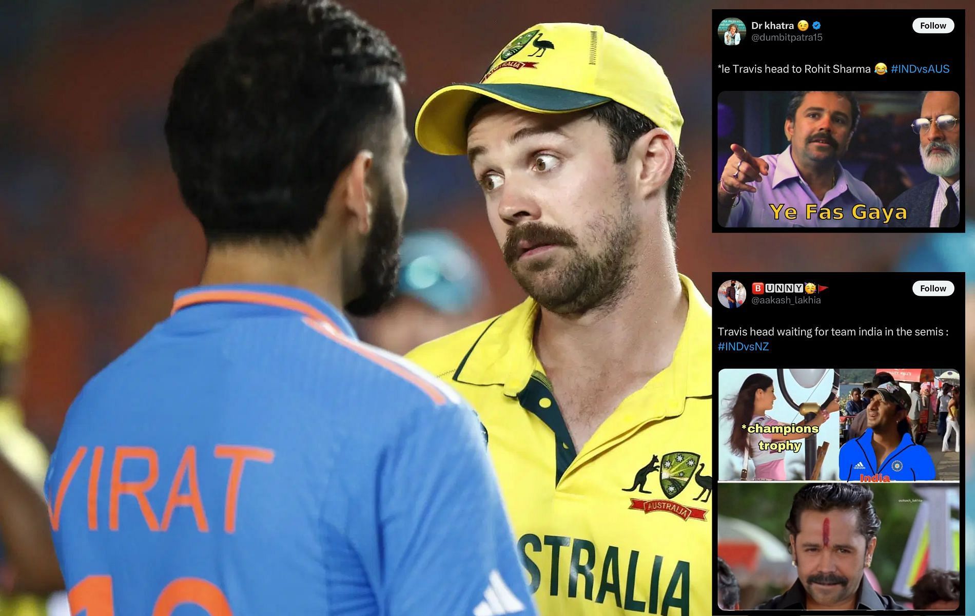 India and Australia will lock horns in the 2025 Champions Trophy semifinal on Tuesday. (Pics: Getty Images/X/@dumbitpatra15/@aakash_lakhia).