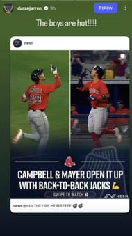 (Image souce - Jarren Duran Instagram)