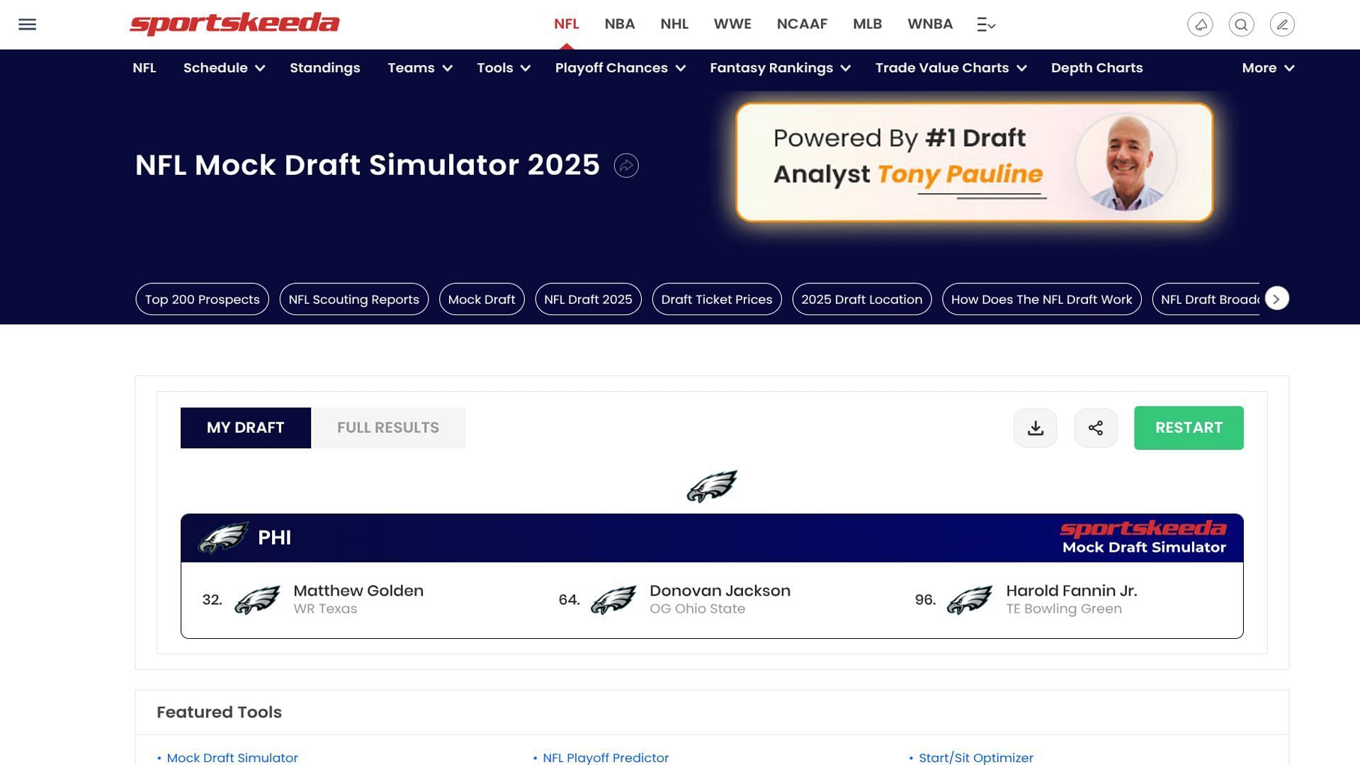 Sportskeeda&#039;s Mock Draft Simulator