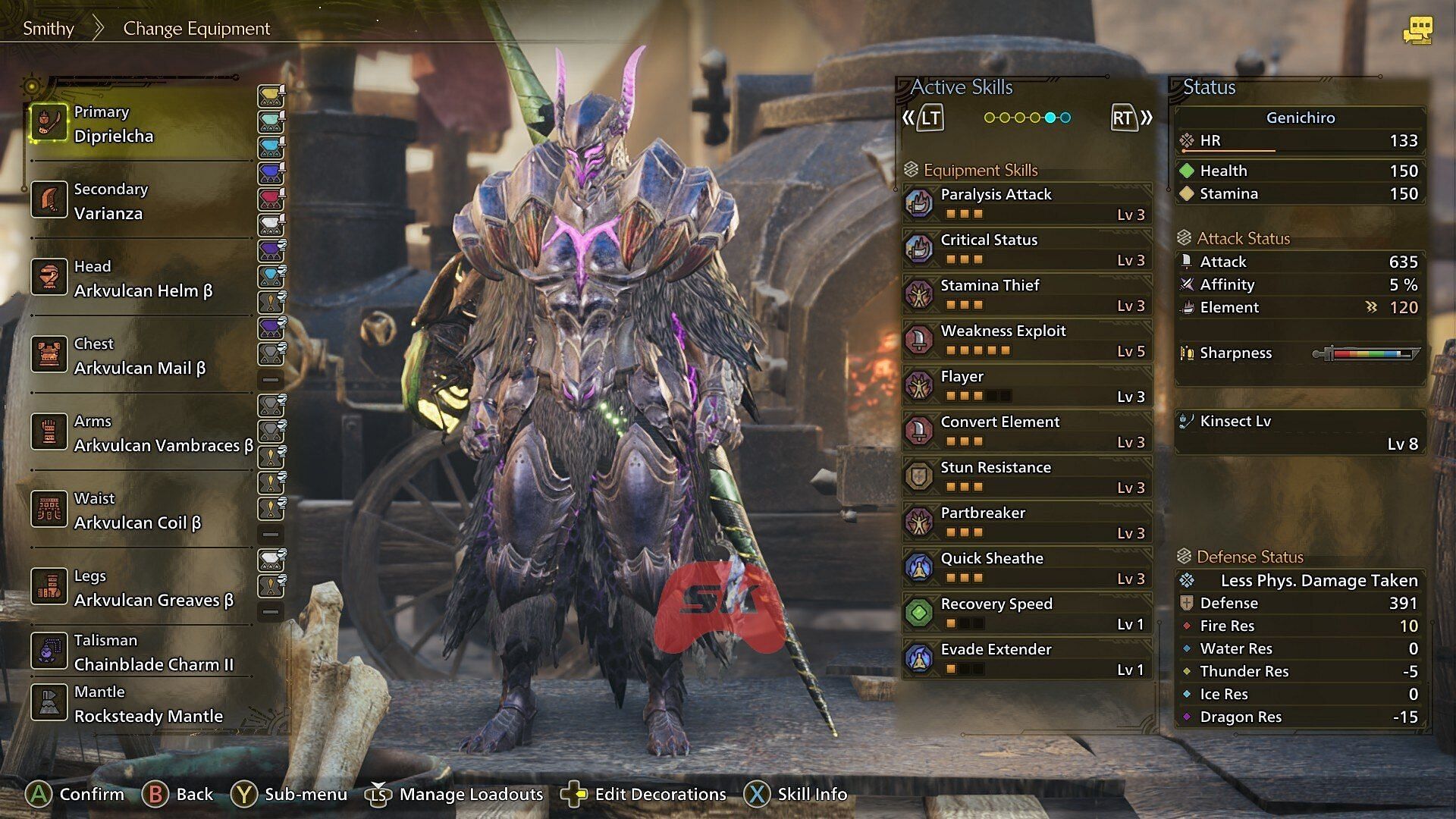 Diprielcha build for Insect Glaive in Monster Hunter Wilds (Image via Sportskeeda Gaming || Capcom)