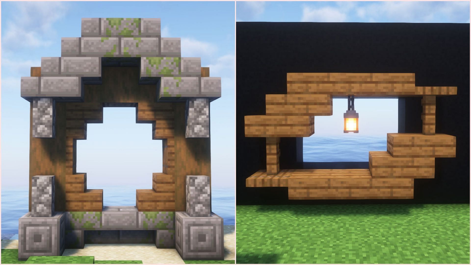 Windows can be built and decorated in various ways (Image via Sportskeeda Gaming/Mojang Studios)