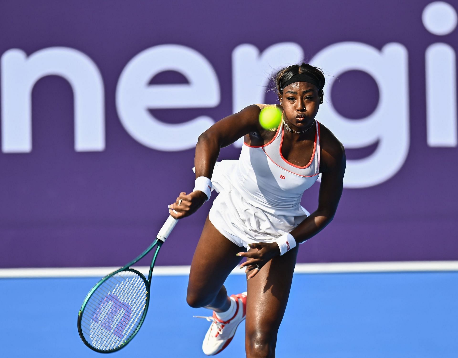 Alycia Parks hits a serve at Qatar Open 2025 | Image Source: Getty