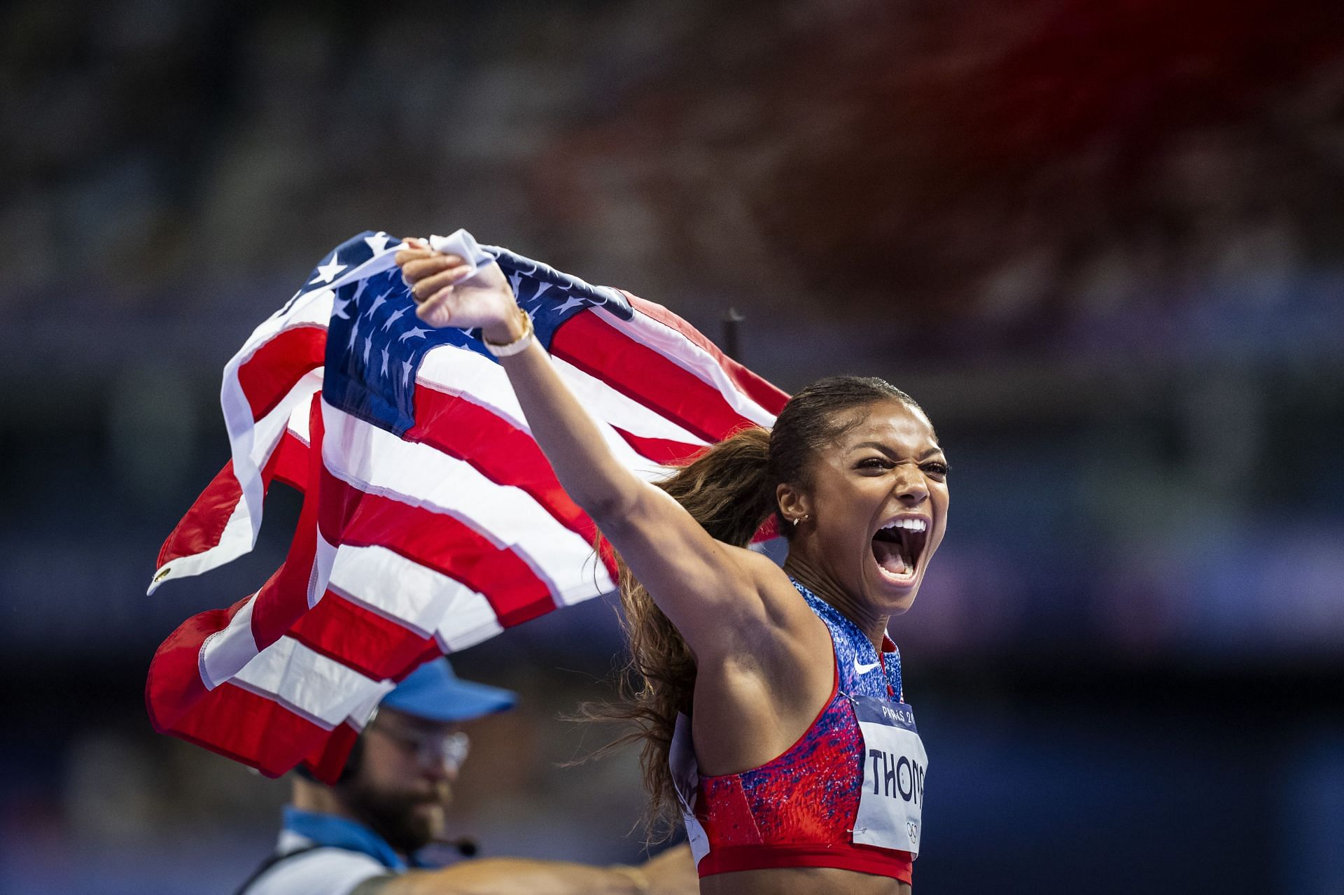 Gabby Thomas at the 2024 Summer Olympics in Paris, France - Source: Getty