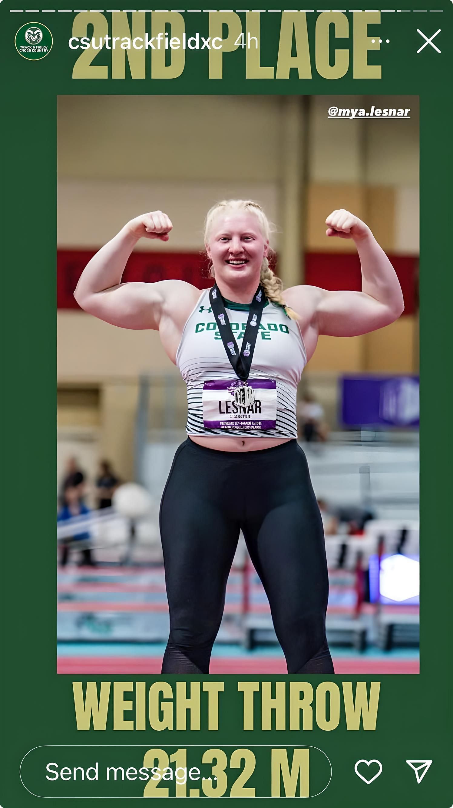 Screenshot of Colorado State Track Field XC Instagram Story/ Source: Instagram/ @csutrackfieldxc