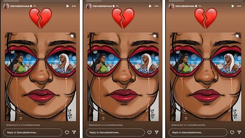 Belair shares heartbreaking message. [Image credit: Screenshot of Bianca Belair's Instagram story]