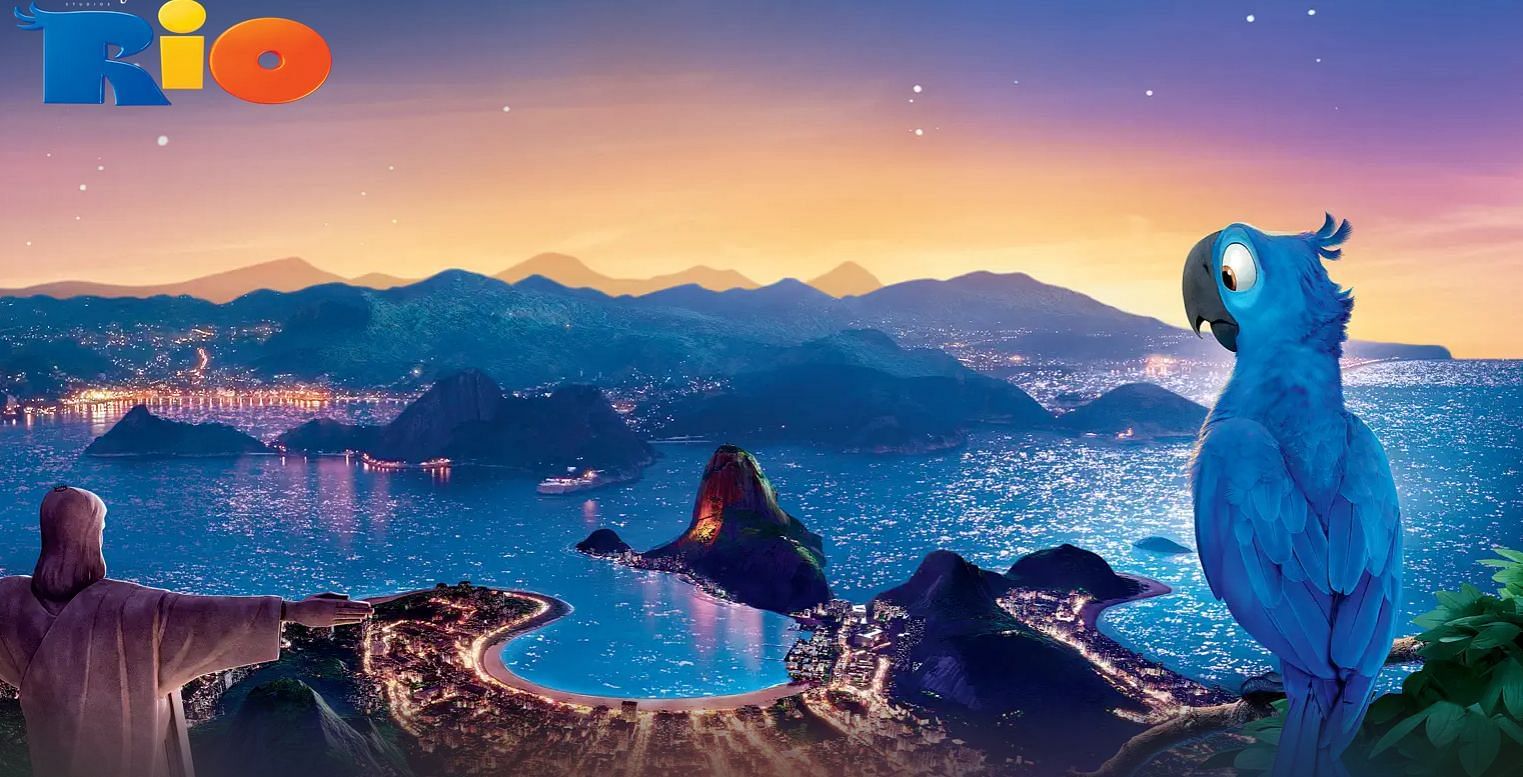 Blu, in a poster for Rio. (Image via Apple TV)