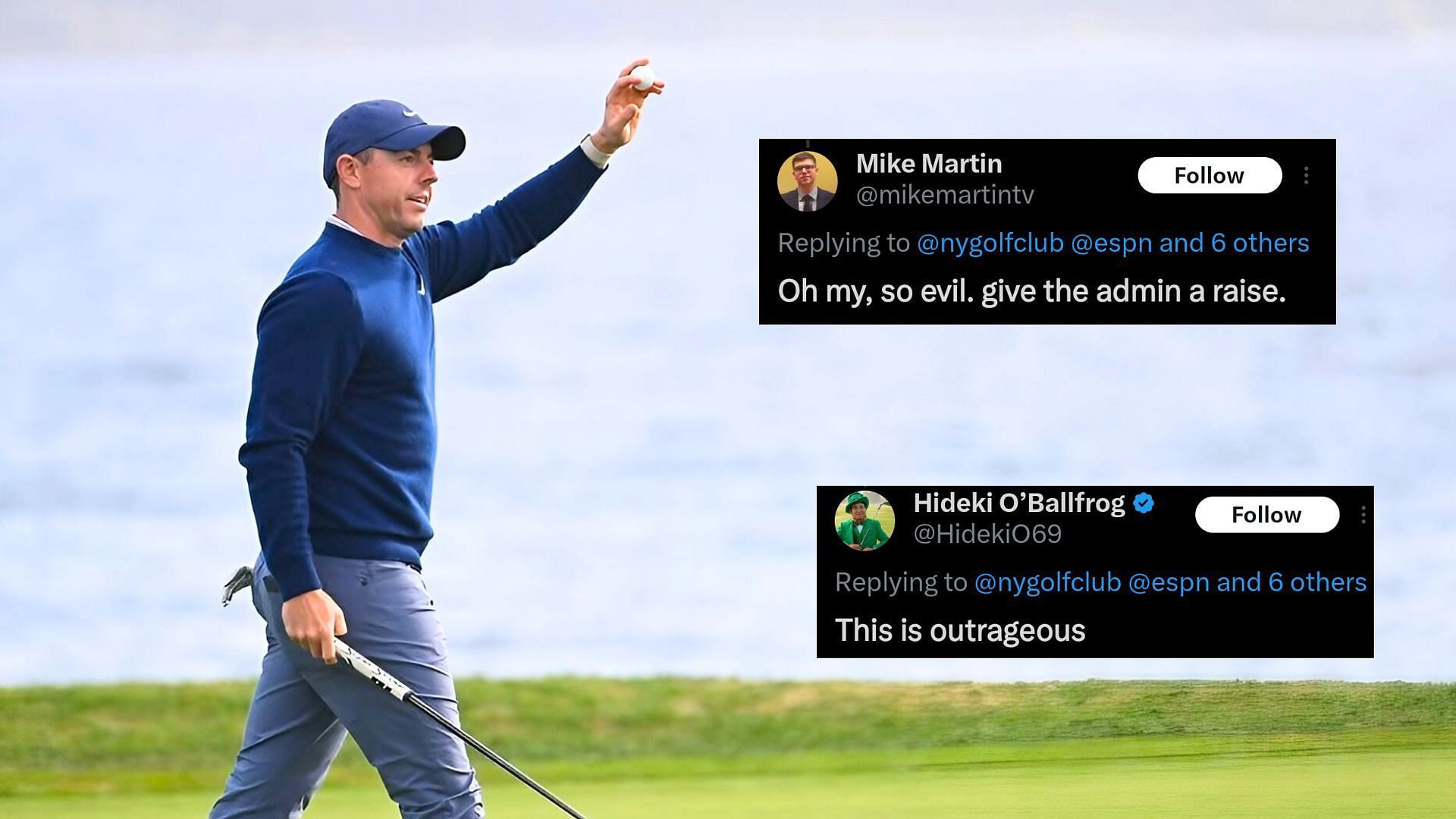 Fans react to Rory McIlroy facing trolls after TGL match/source: @rorymcilroy on IG, @mikemartintv and @hidekiO69 on X