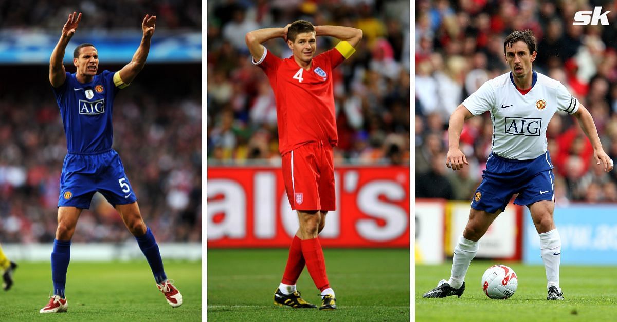 When Liverpool icon Steven Gerrard admitted that he &lsquo;pretended to like&rsquo; Rio Ferdinand and Gary Neville while playing for England (Source: All images from Getty)