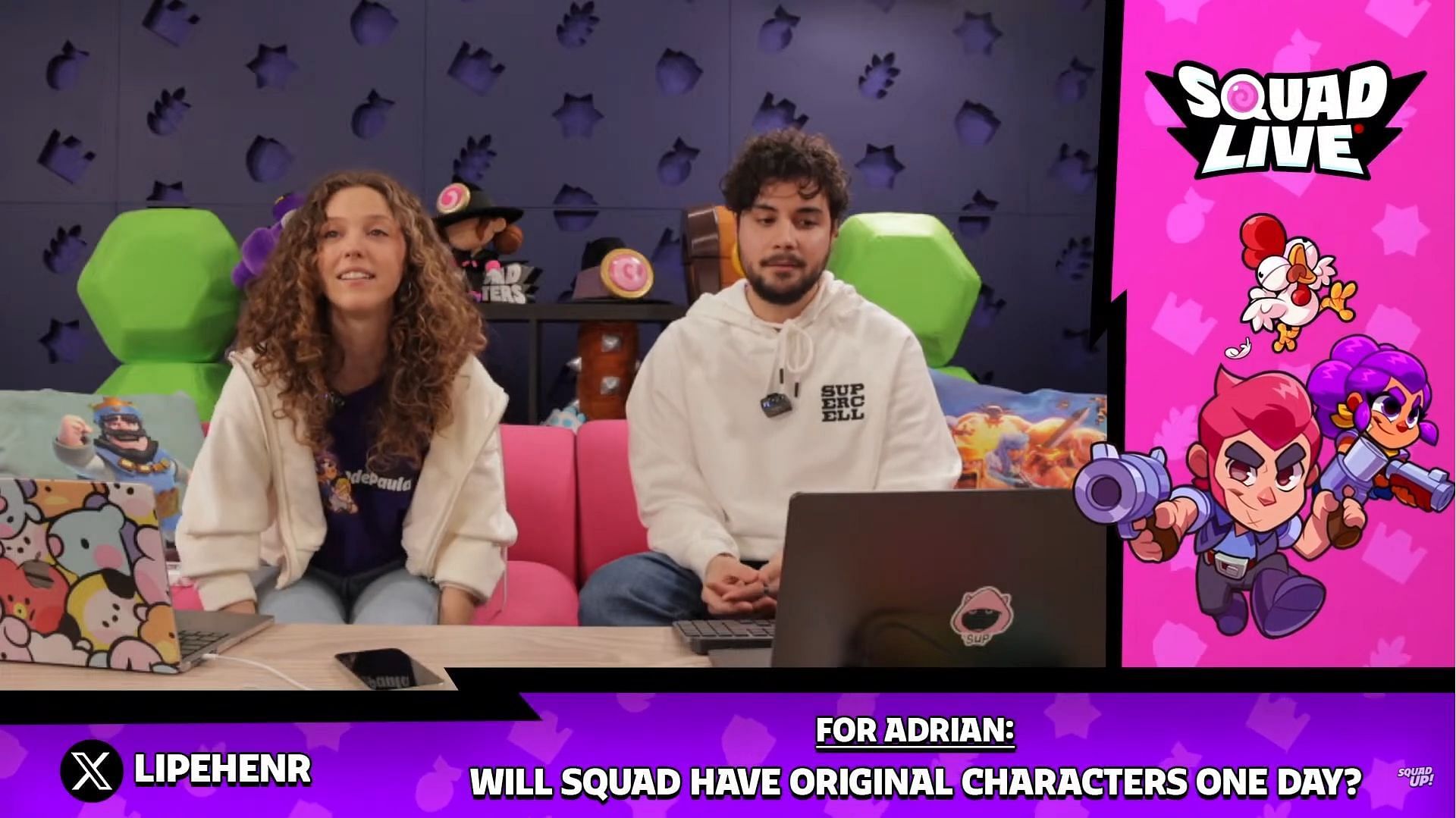 Adrian mentions that the game might get original characters in the future (Image via YouTube/@SquadBusters)