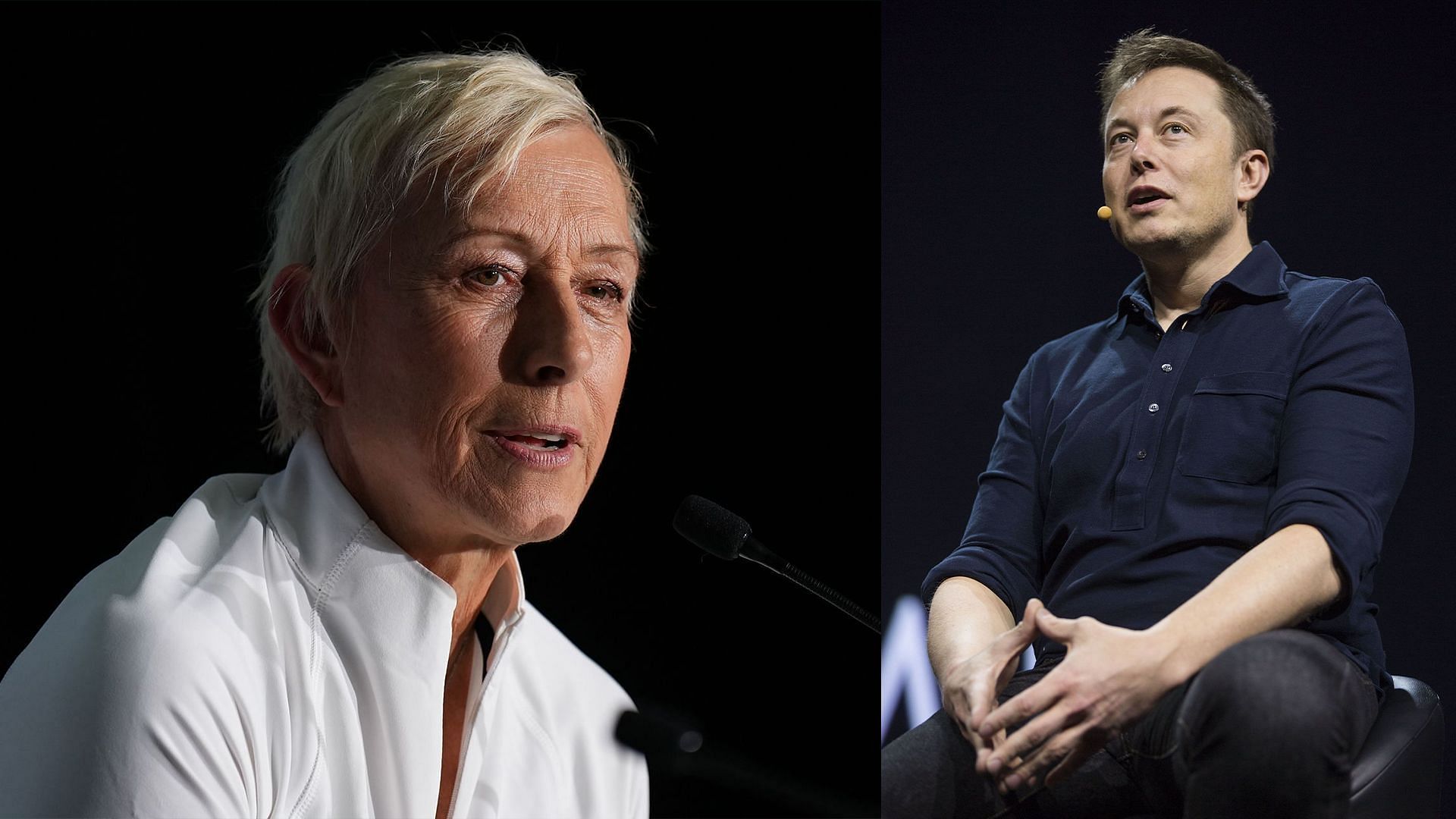 Martina Navratilova(L) slam Elon Musk (R) as he demeans Polish Foreign Minister - Source: Getty