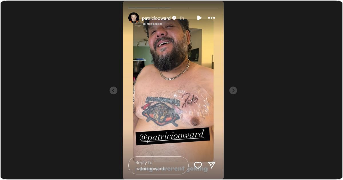 An IndyCar fan tattooed Pato O&#039;Ward&#039;s autograph on his chest after the St. Petersburg Grand Prix. Image: @patriciooward via Instagram