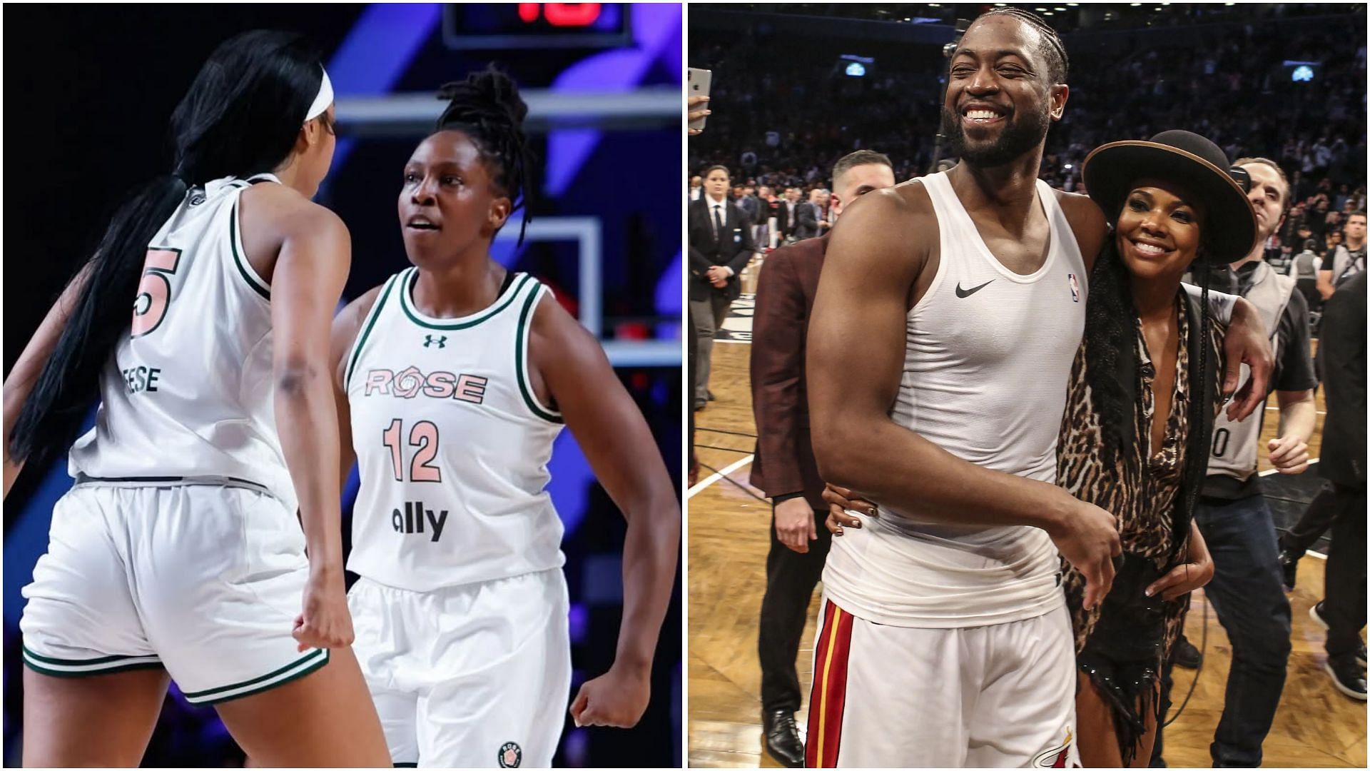 Angel Reese and Chelsea Gray react to Dwayne Wade