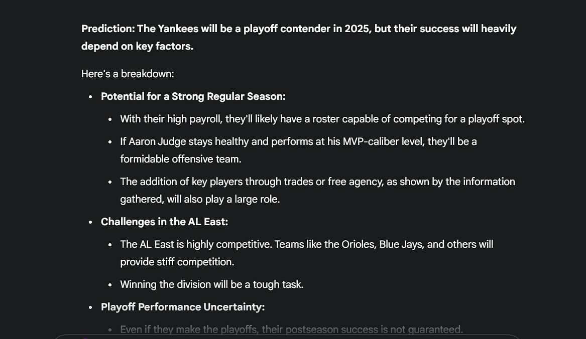 Google Gemini gave it&#039;s opinion on New York&#039;s 2025 season (Photo Source: Google Gemini)