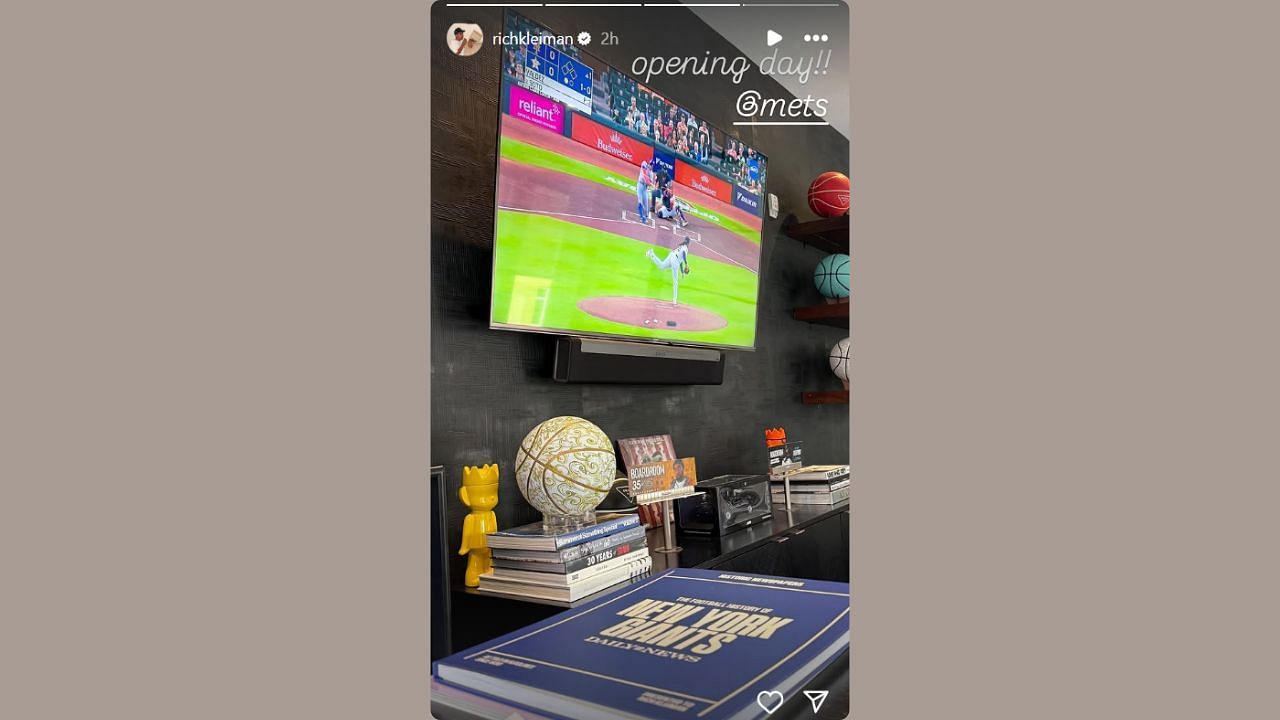Rich Kleiman expresses his excitement about the NY Mets&#039; season opener. (Credits: @richkleiman/Instagram)