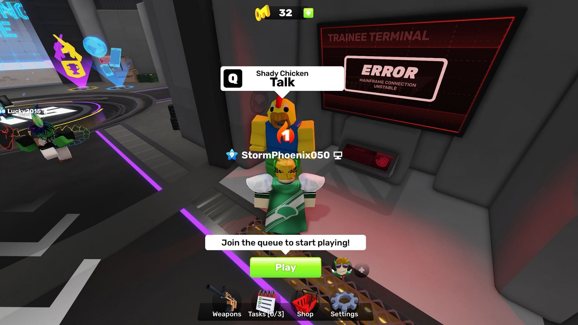 Talk to the Shady Chicken to start the event (Image via Roblox)