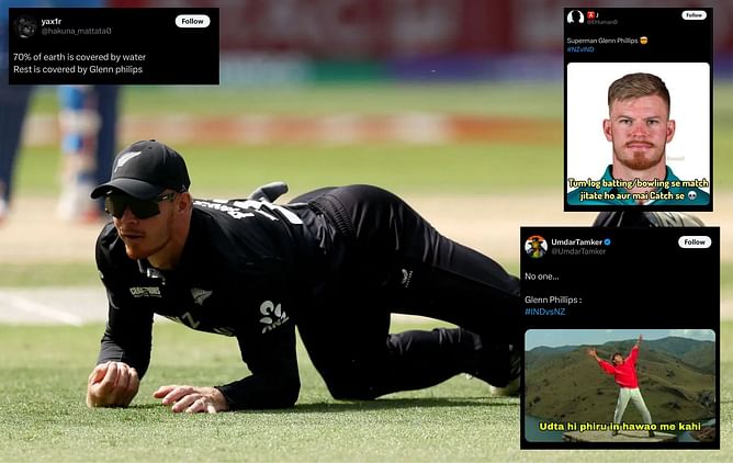 "UNESCO should declare Glenn Phillips as an Alien" - Social media reacts to Kiwi all-rounder's dazzling catch in IND vs NZ 2025 Champions Trophy match