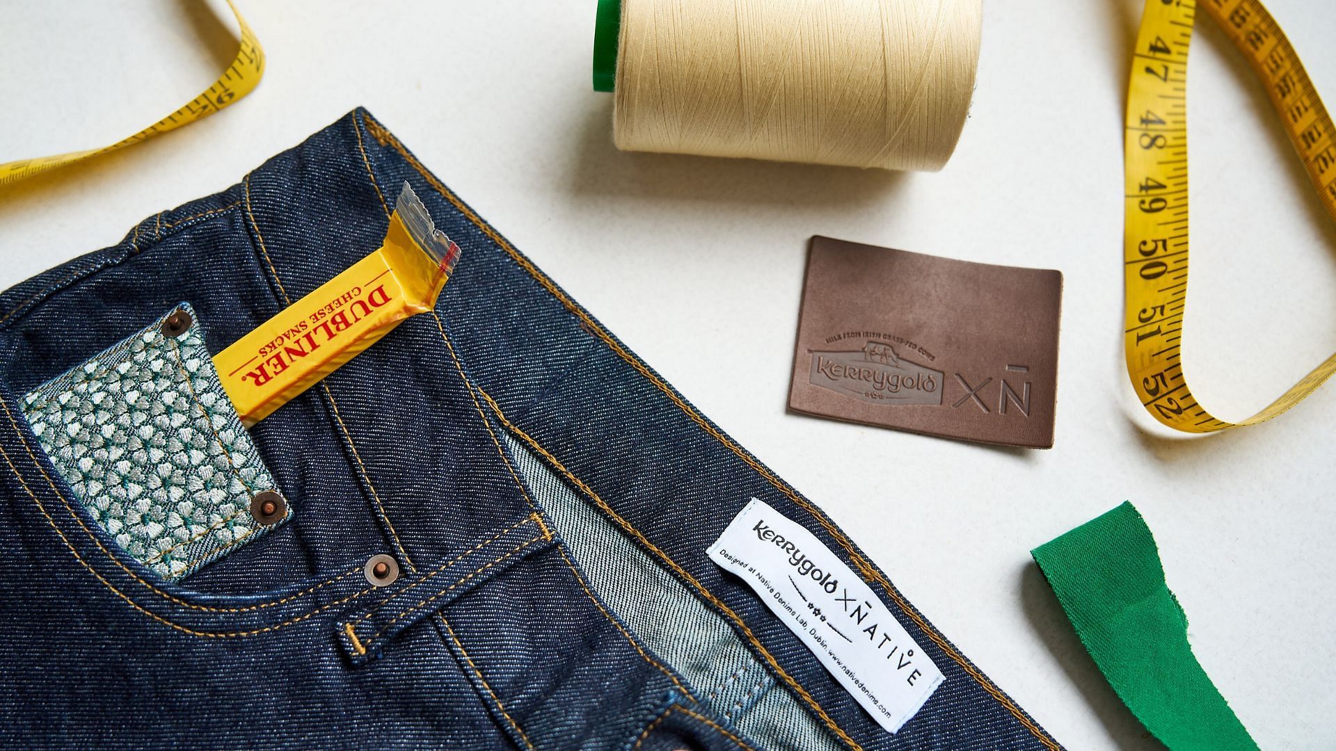 The Cheese Pocket Jeans are designed to carry cheese snacks (Image via Kerrygold/ PR Newswire)