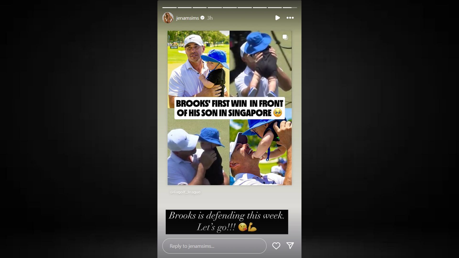 Brooks Koepka&#039;s wife Jena Sims&#039; Instagram Story