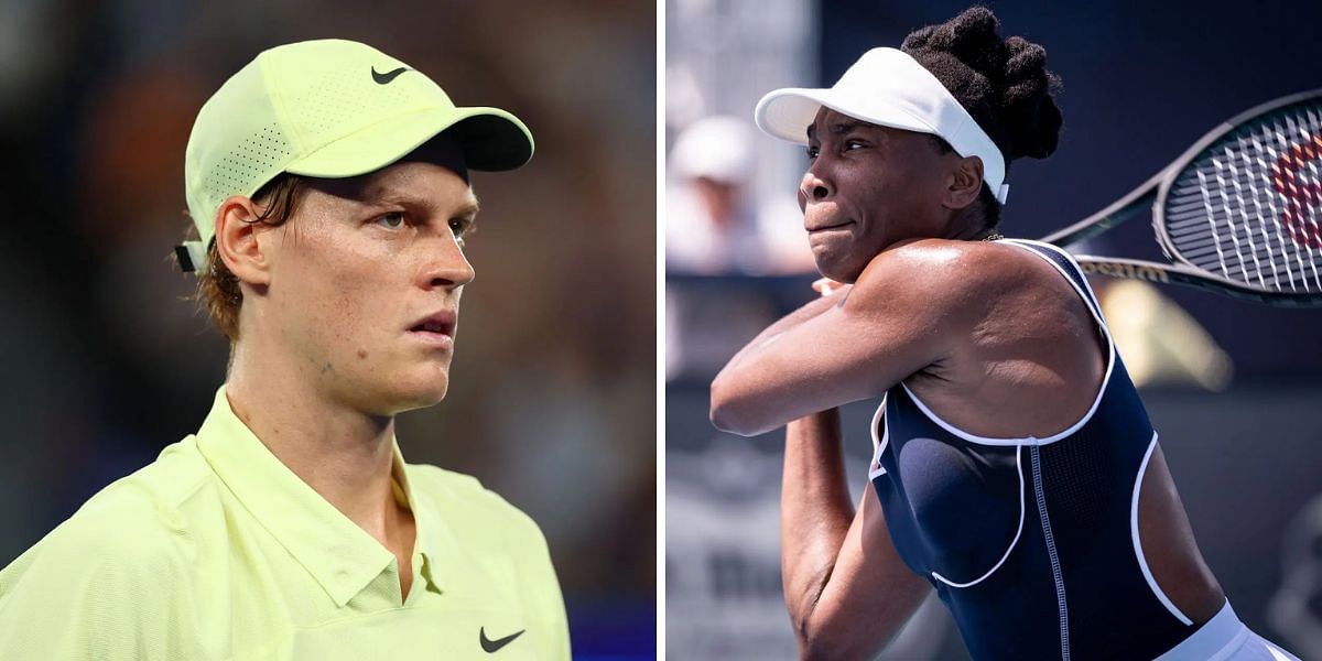 Jannik Sinner and Venus Williams Miami Open - Image Source: Getty 