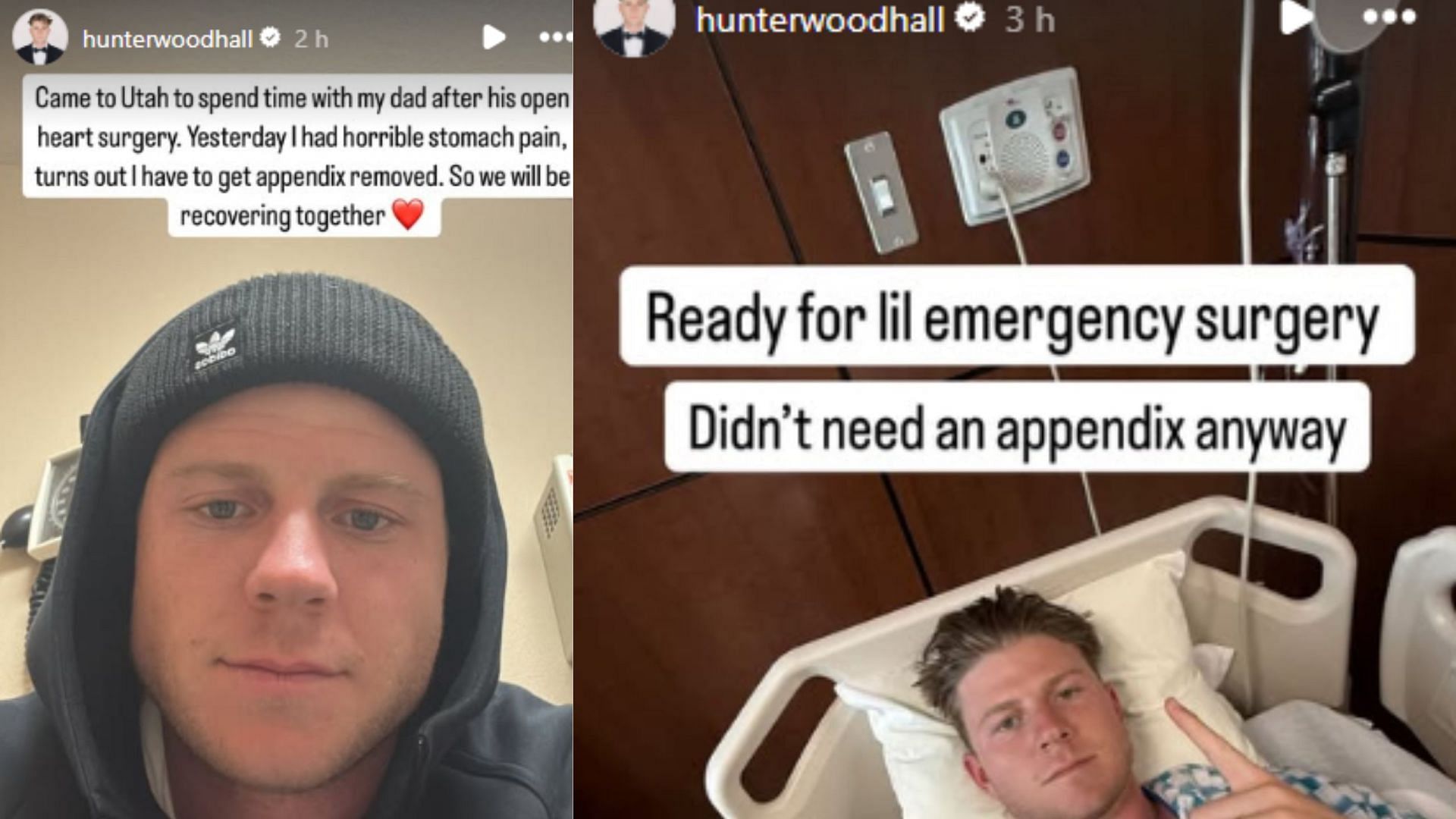 Screengrab of Hunter Woodhall&#039;s update about his health condition [Image Source: Hunter Woodhall&#039;s Instagram]