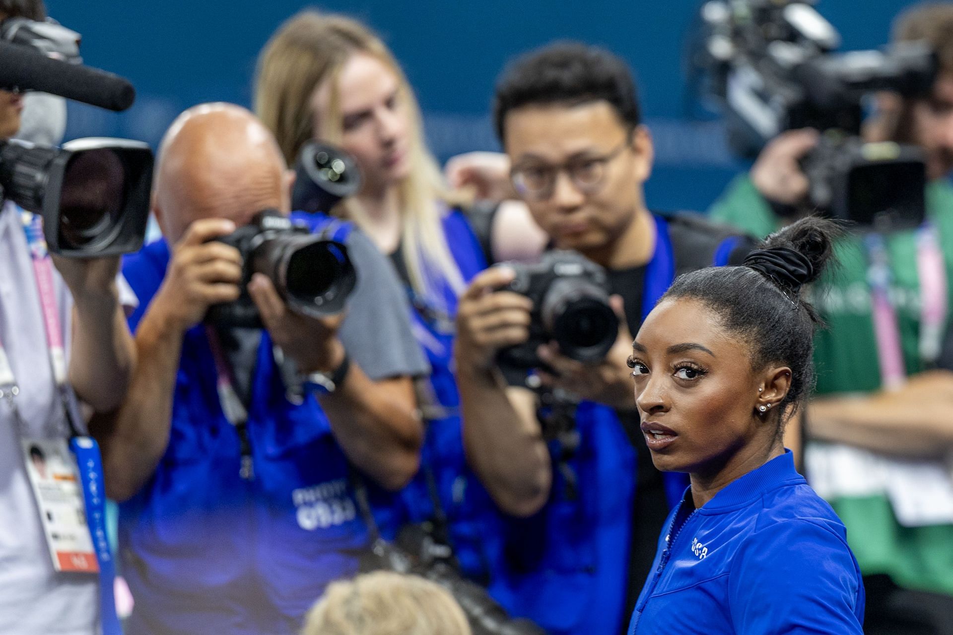 Simone Biles at the 2024 Olympics (Image via Getty)