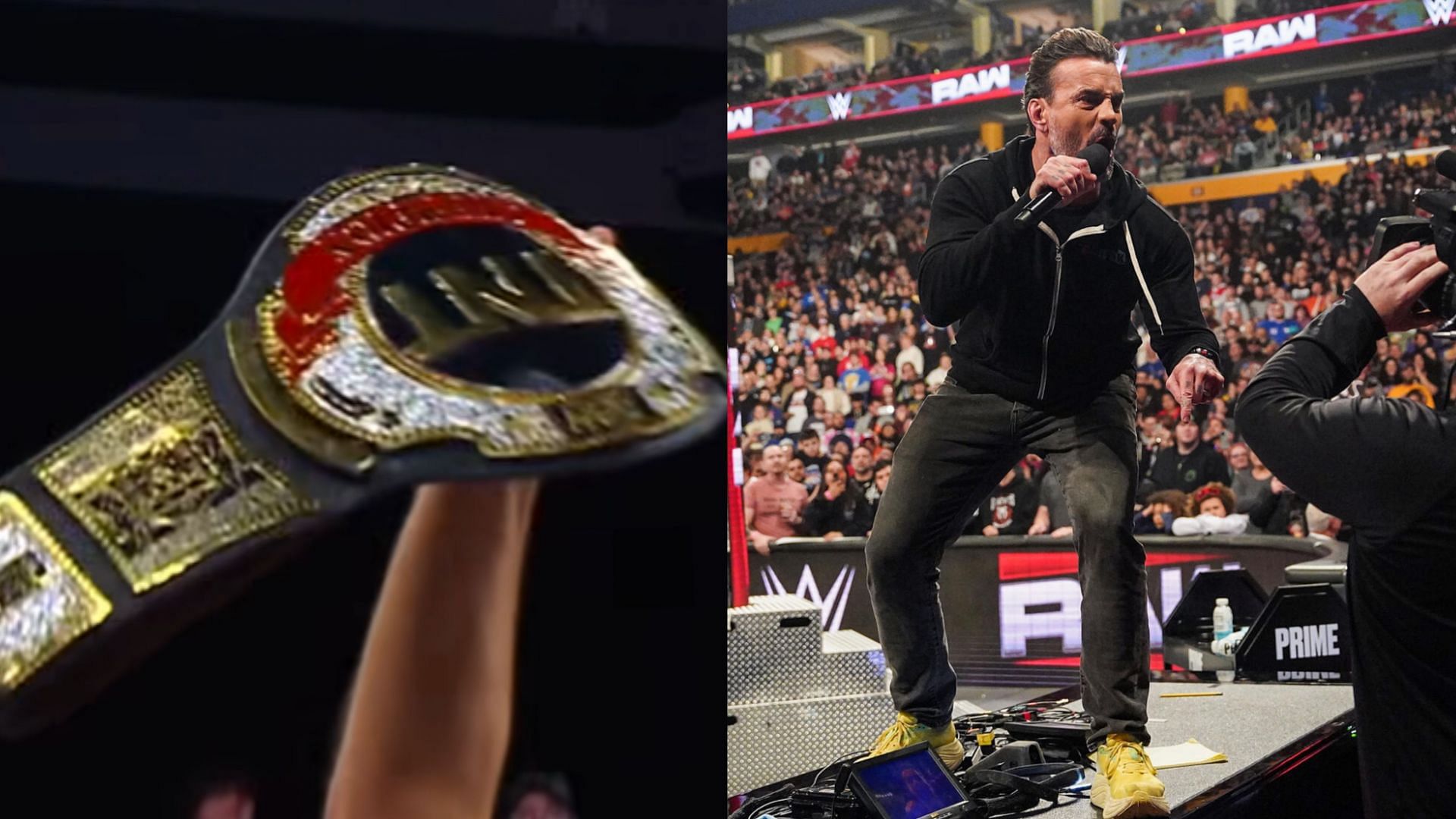 AEW TNT Championship (left) and CM Punk (right) (Image credits: AEW&rsquo;s Instagram and WWE.com)