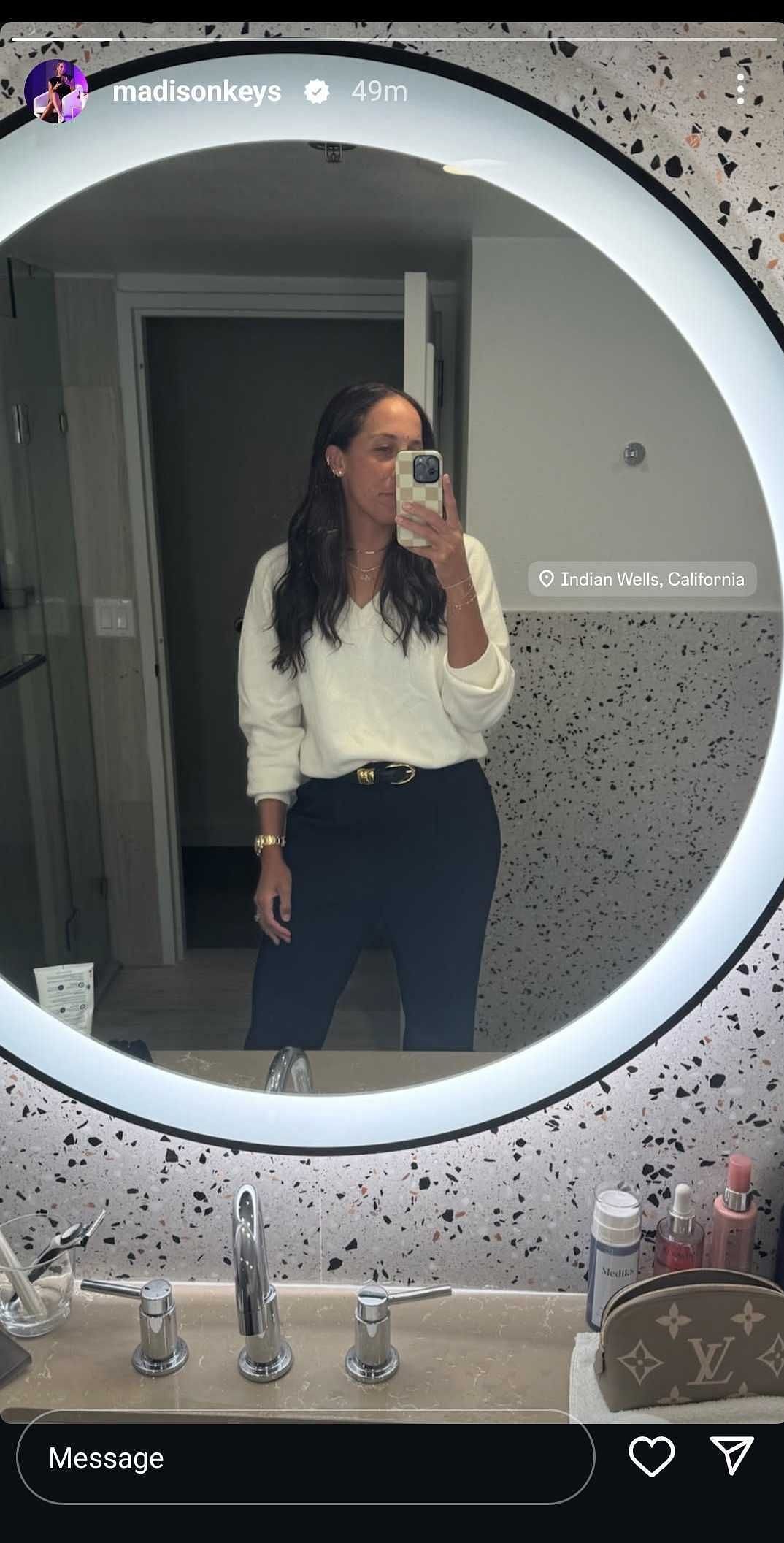 Madison Keys Mirror Selfie - Via Instagram