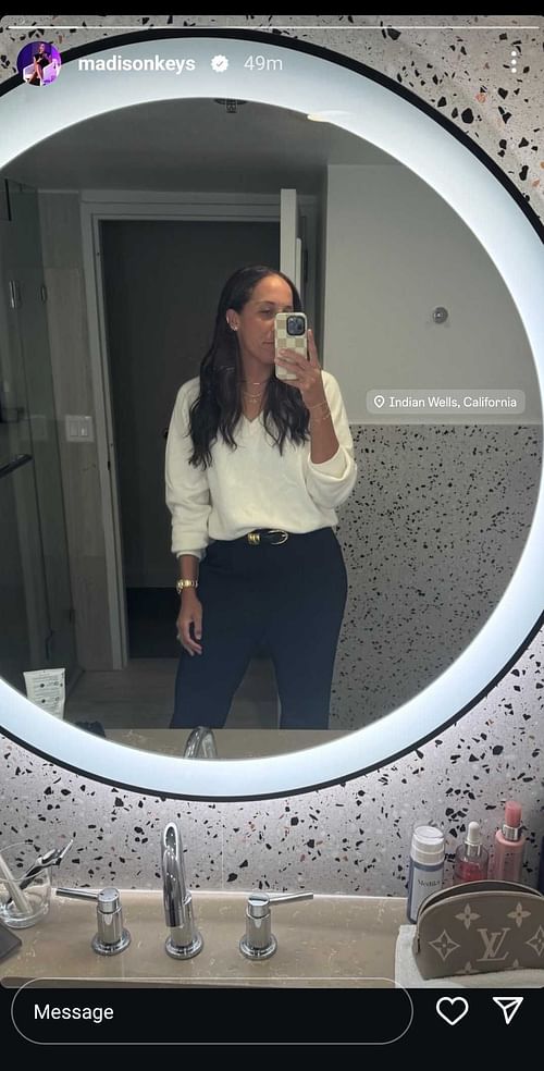 Madison Keys Mirror Selfie - Via Instagram